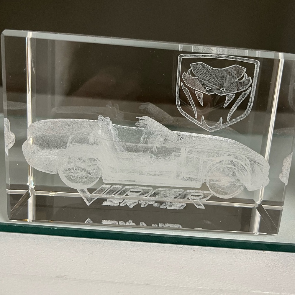 Lead Crystal Dodge Viper car cube